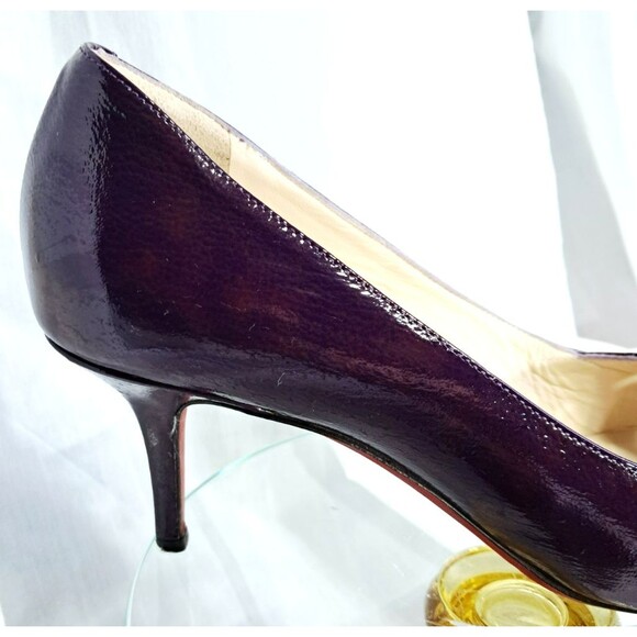 Jimmy Choo Purple Leather Cut Out Pump Heels Size 39.5 US 9.5 - Picture 3 of 14